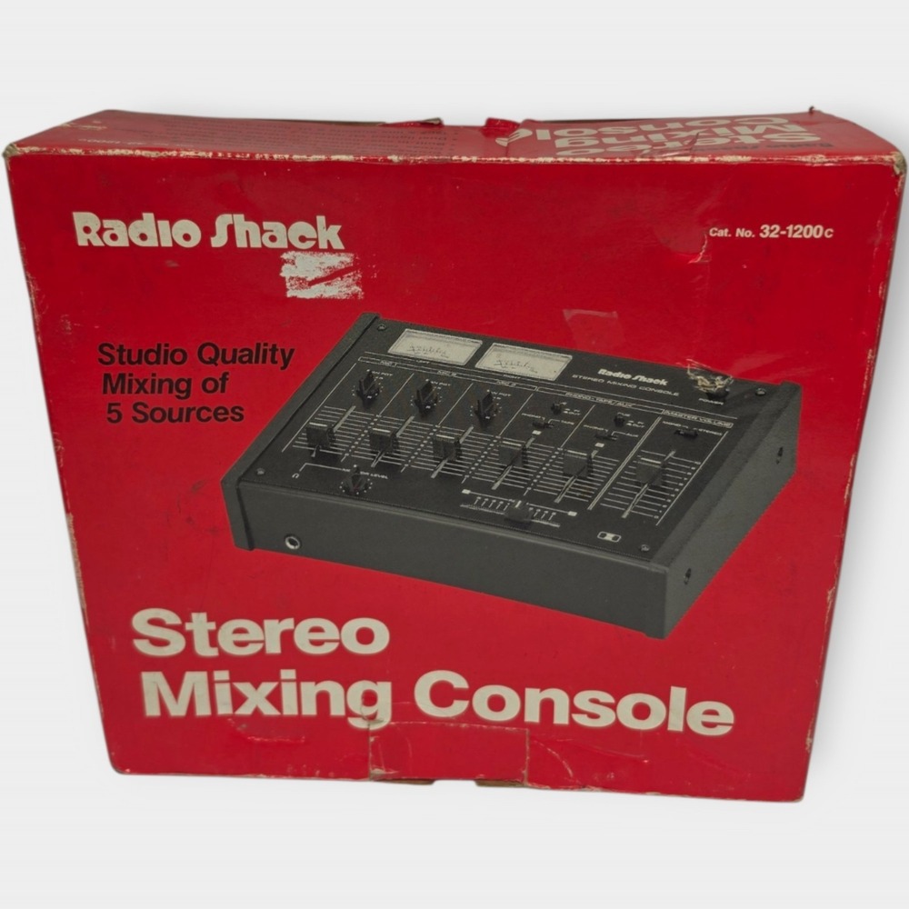 Realistic Radio Shack 32-1200C Stereo Mixing Console Vintage 5-Source Mixer NOS